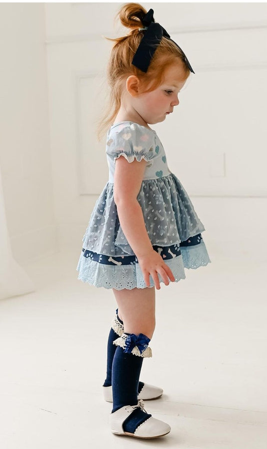 Lace trim bow knee high Socks