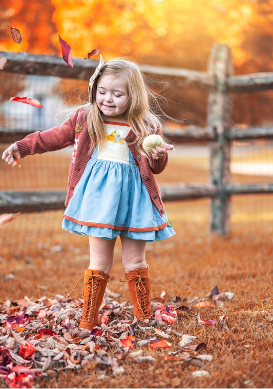 Fall floral embroidered cardigan