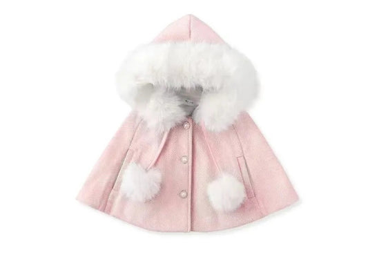 Elegant winter hooded cape