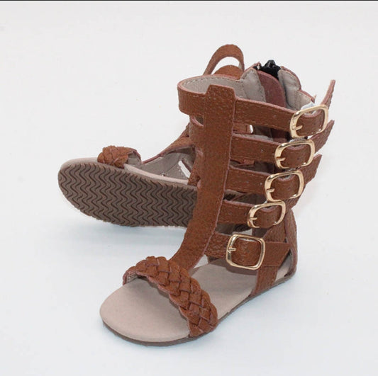 Presley Gladiator sandal pink, brown orange, black, white, rose gold