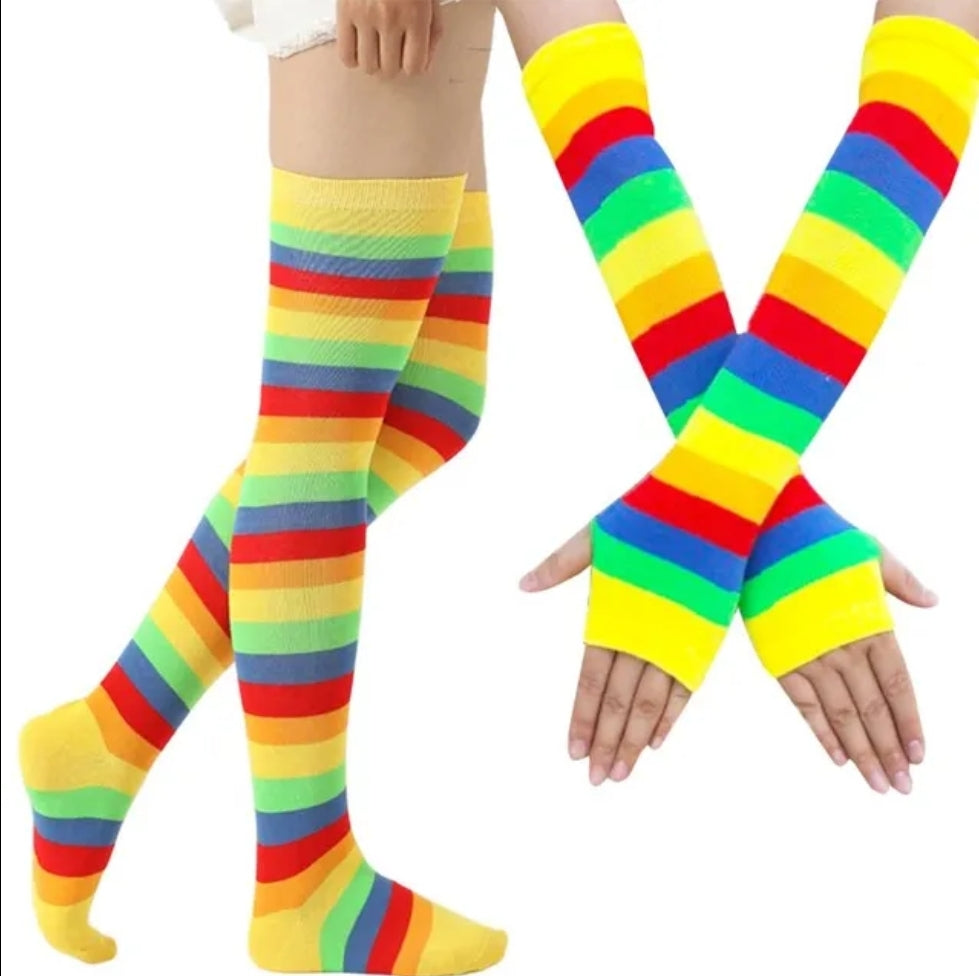 Rainbow socks/arm warmers bundle Adult