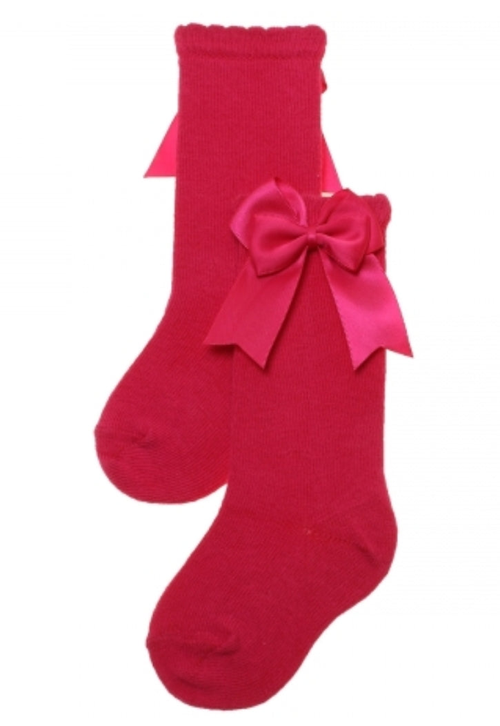 Double bow knee high socks RTS