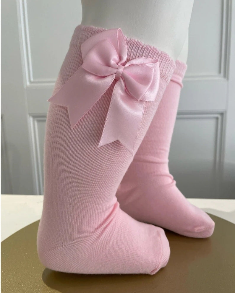 Double bow knee high socks RTS