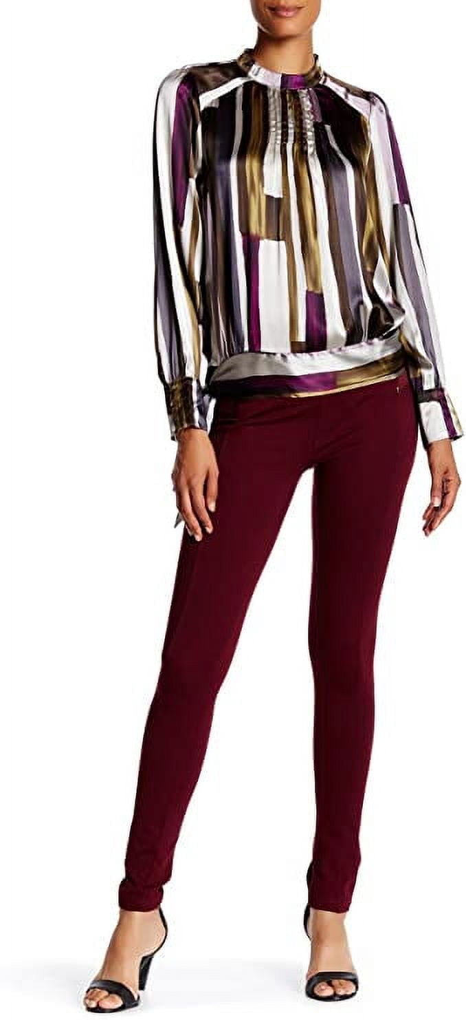 VertiGo Seamed Stretch Leggings, Burgundy - Large