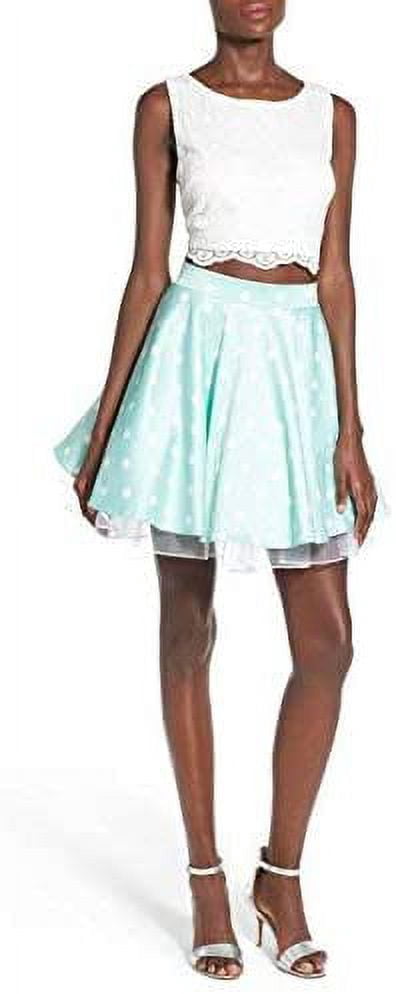 Way-In Lace & Polka Dot Two-Piece Dress, Size 13 - Mint
