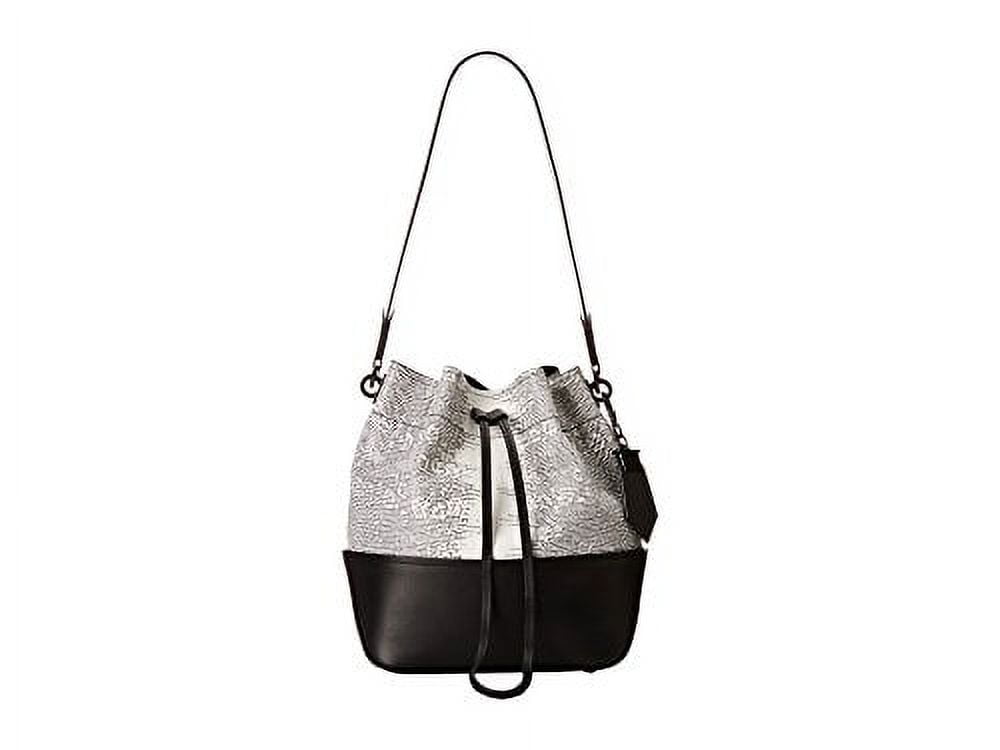 ZAC Zac Posen Eartha Envelope Drawstring Shoulder Bag - Black/White Printed Lizard