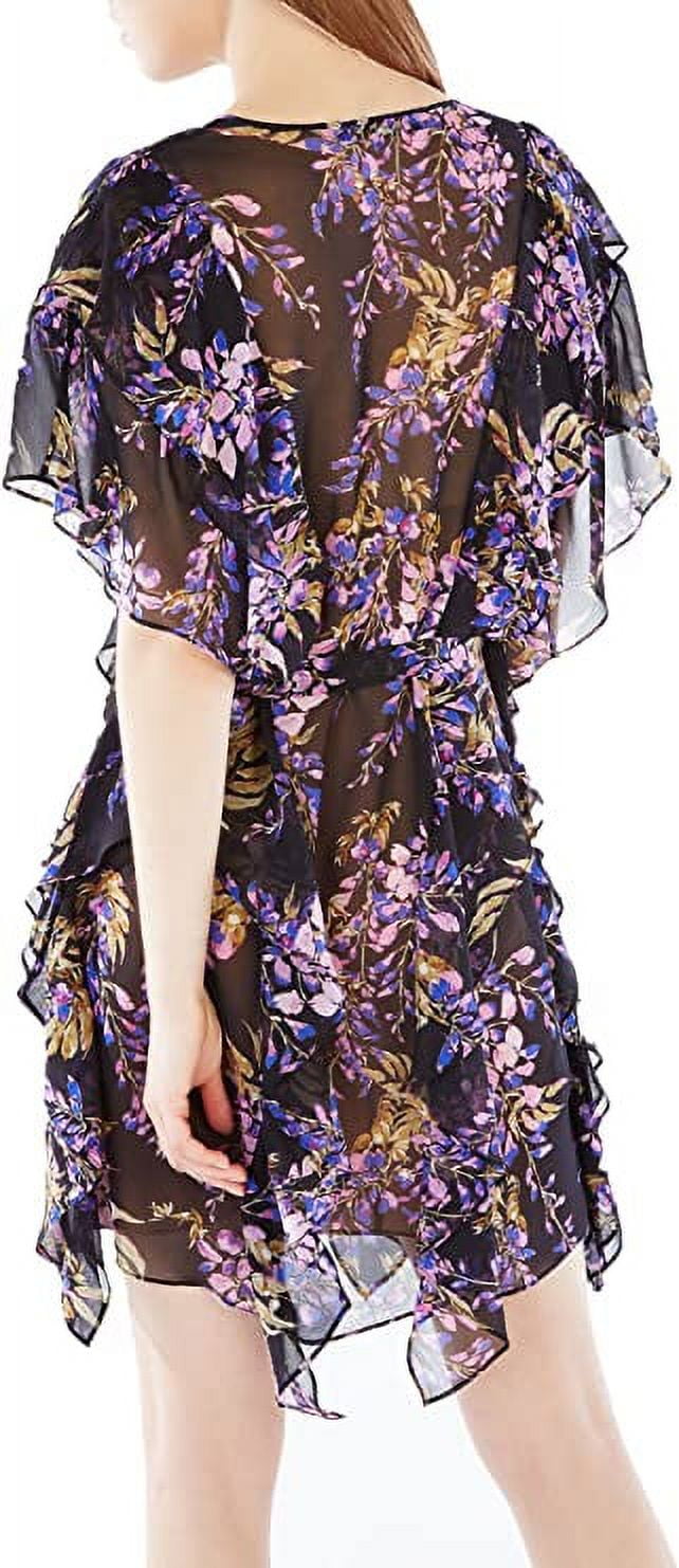 BCBGMAXAZRIA Filippa Floral Print Silk Kaftan Dress Large