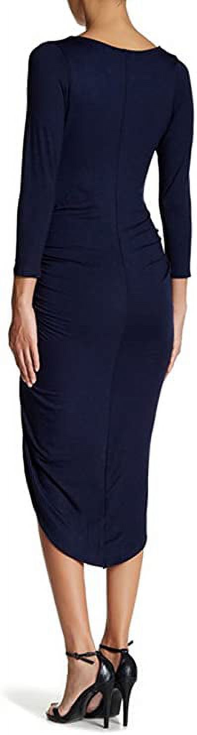Vanity Room 3/4 Length Sleeve Knot Dress (Small, Navy)
