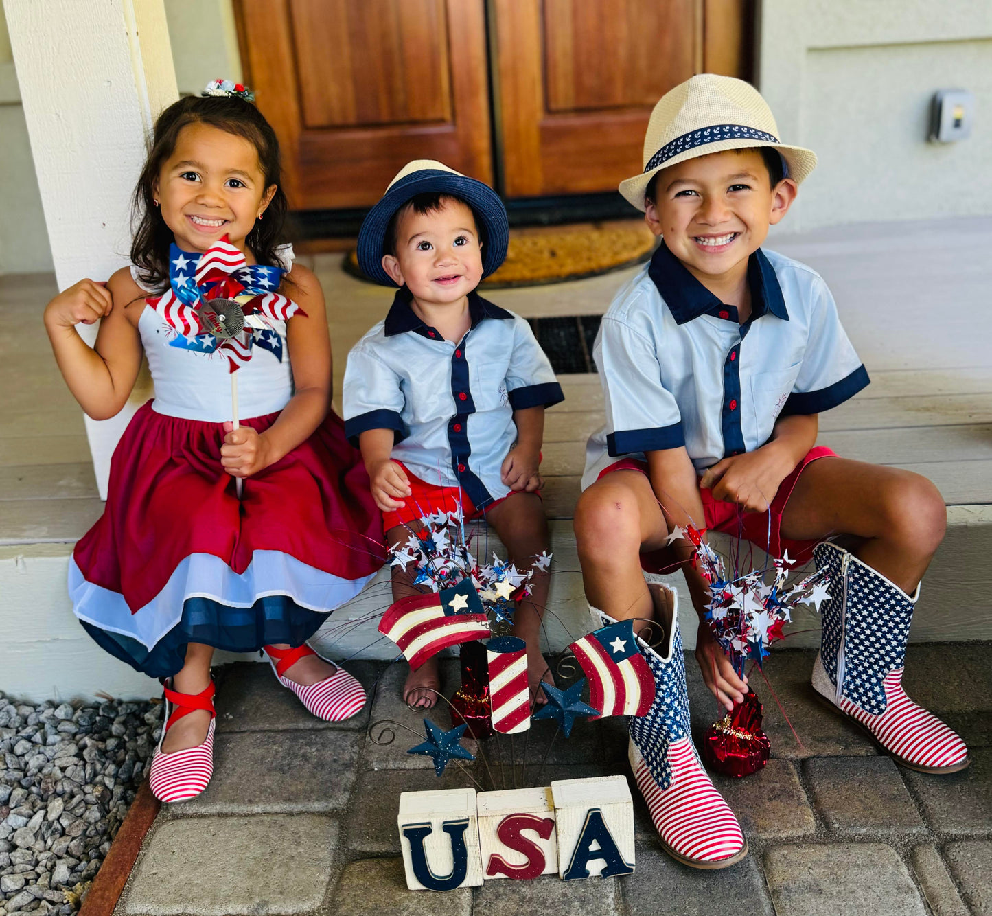 Harlowe boots - "lift every voice" RWB