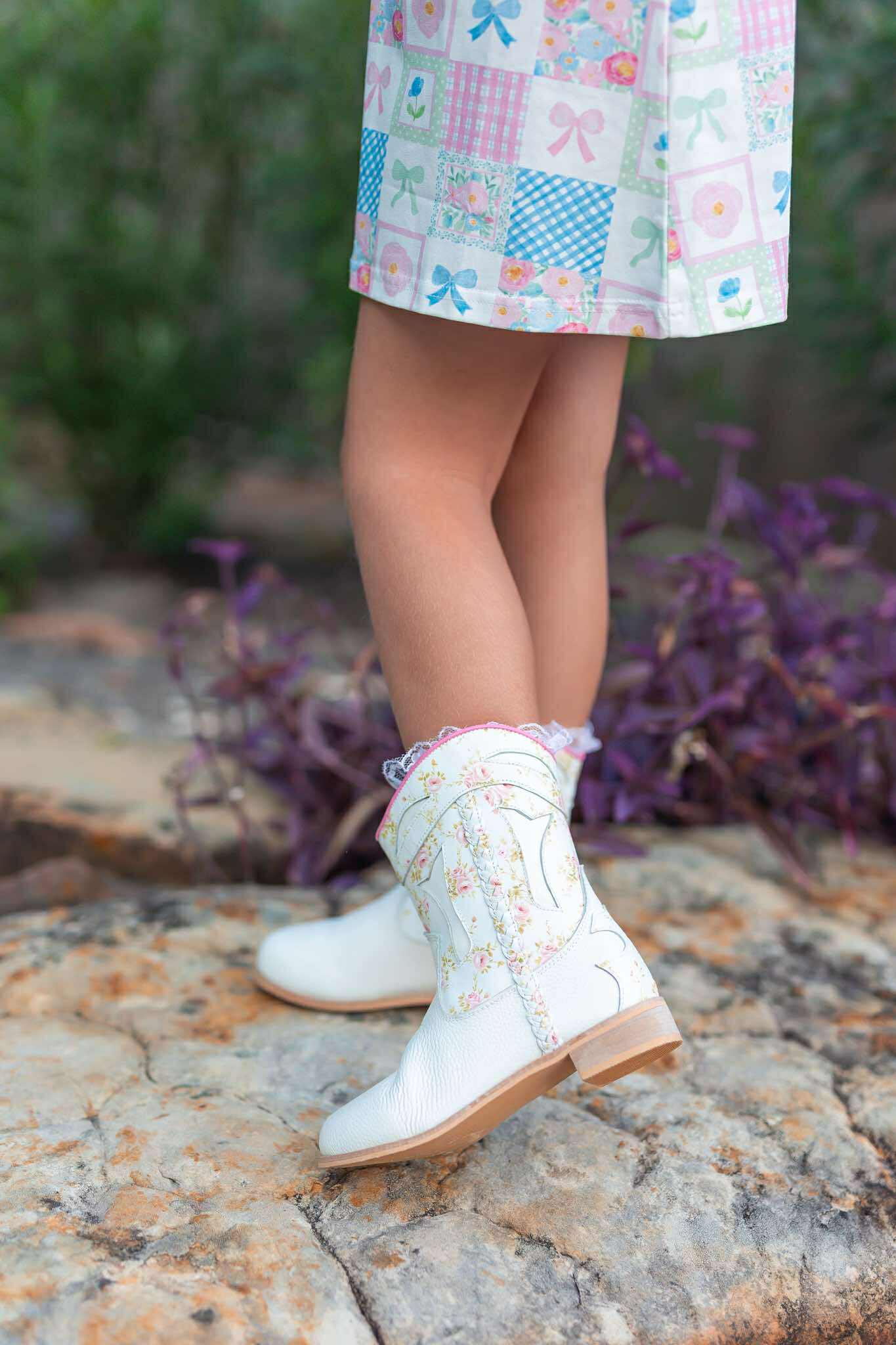 Braided floral cowboy boots - Kids and Adult
