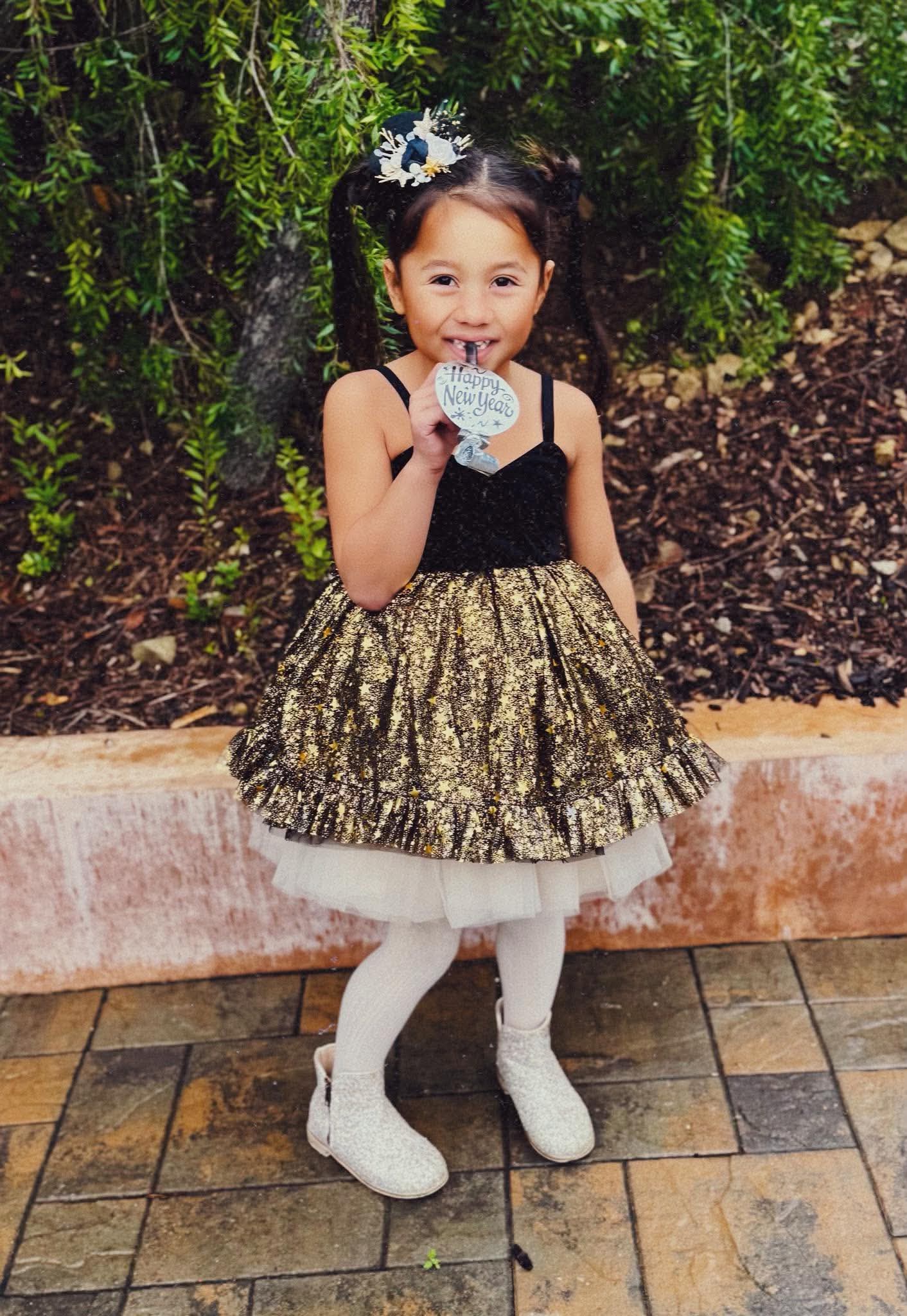 Golden glow Girls glitter sparkle boots
