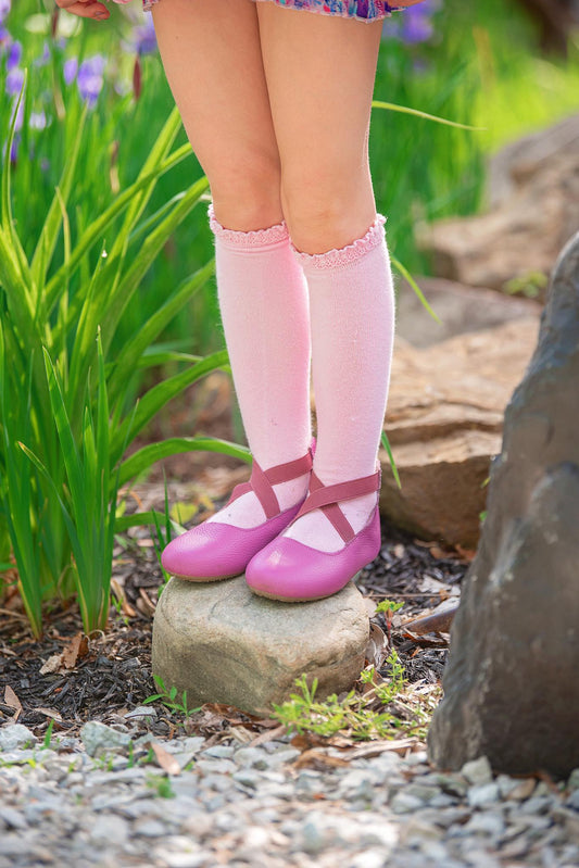 Greta Ballet Flat lichee leather