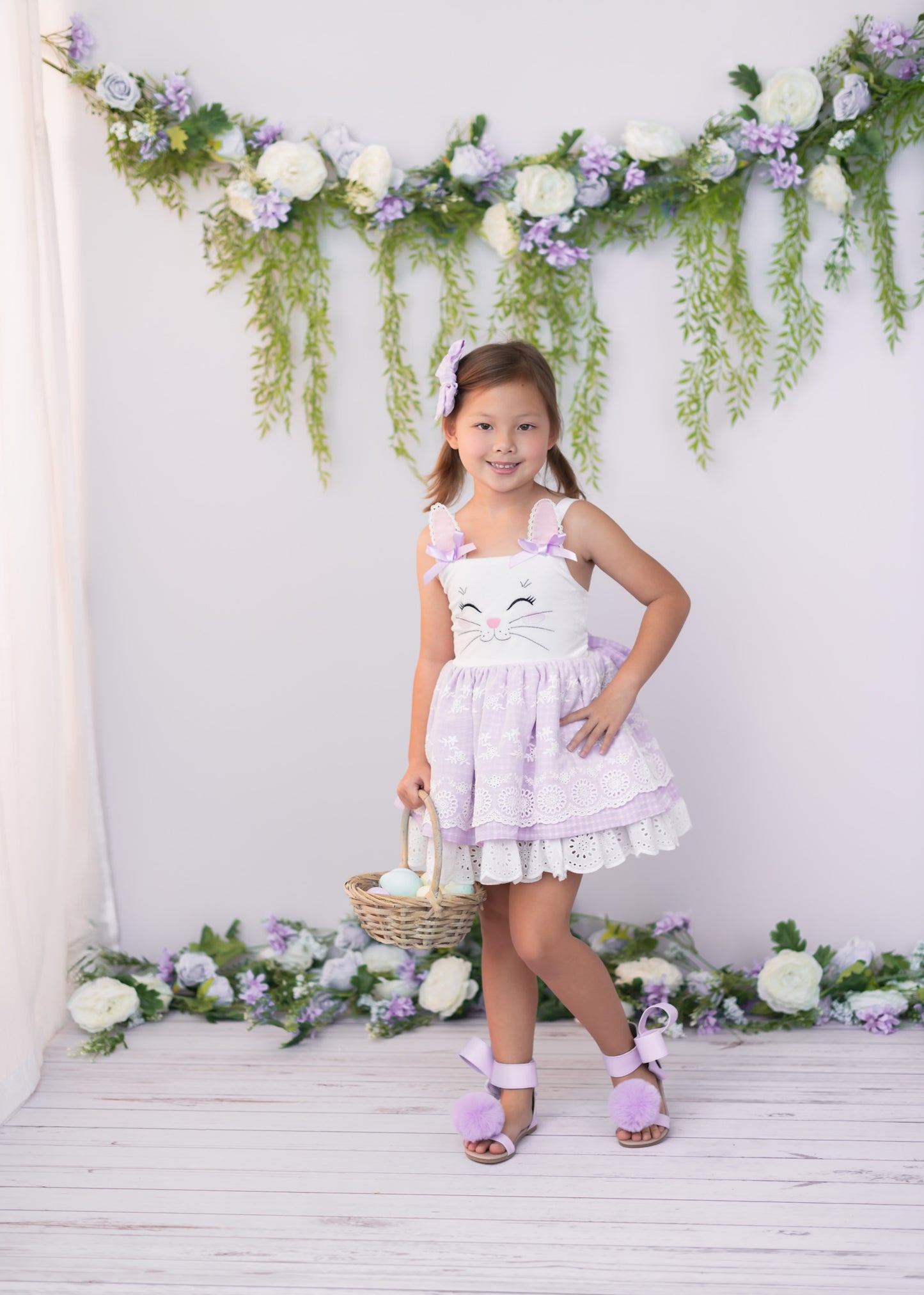 Natalie Bow Sandal Lavender pom pom