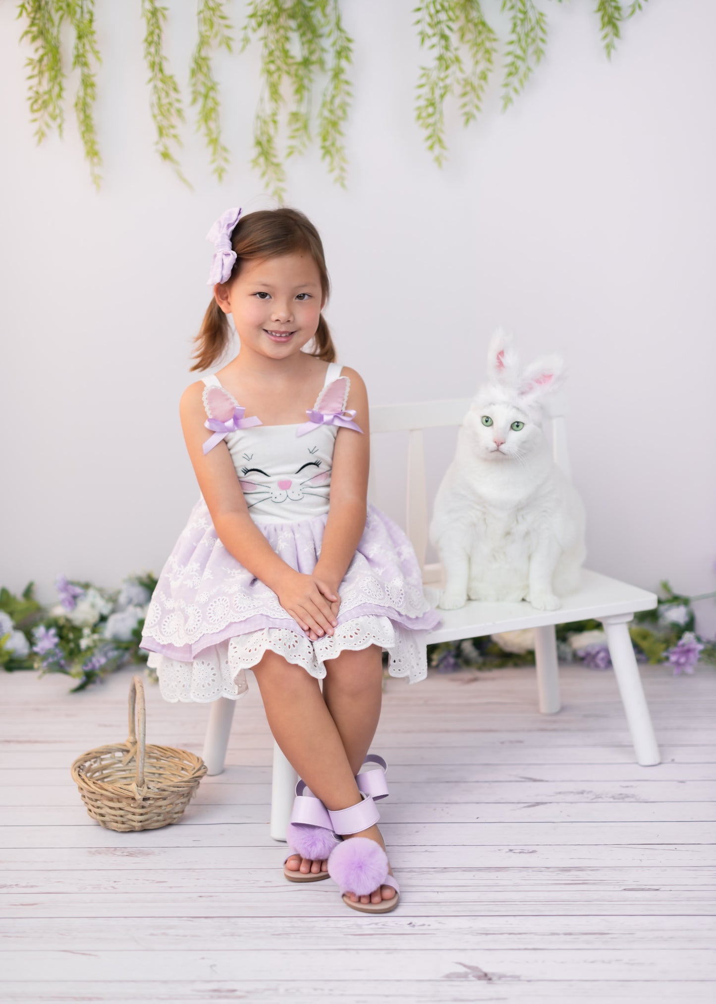 Natalie Bow Sandal Lavender pom pom
