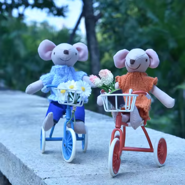 Maileg Mouse 1/12 Scale Miniature Metal Tricycle
