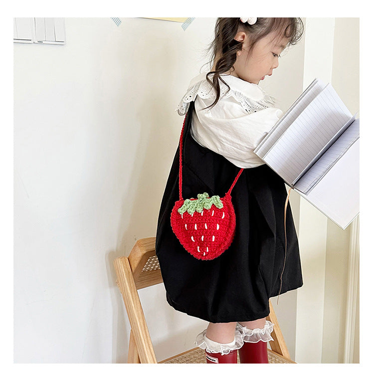 Strawberry crochet purse