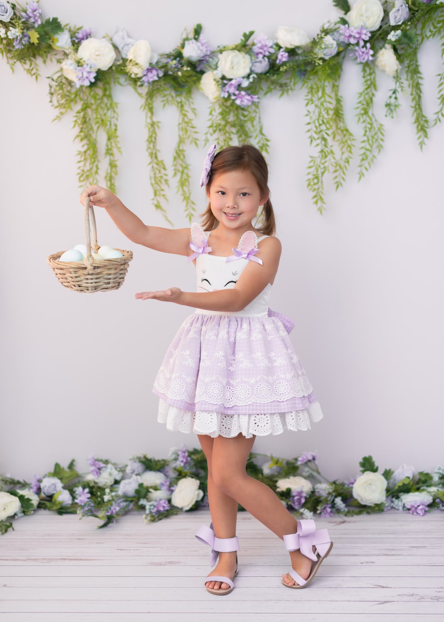Natalie Bow Sandal Lavender pom pom
