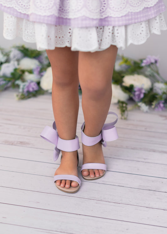 Natalie Bow Sandal Lavender pom pom