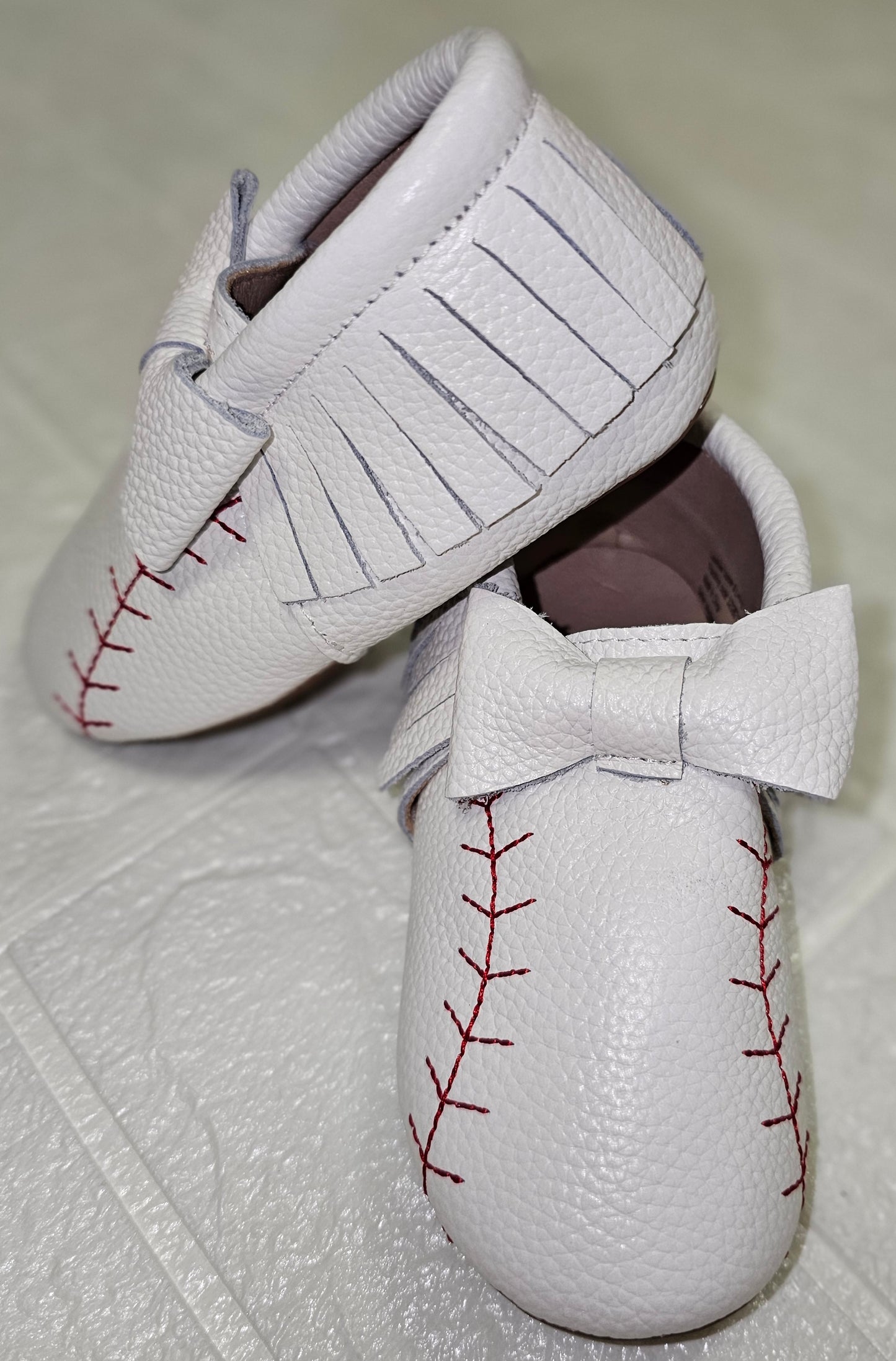 Baseball bow moccasins