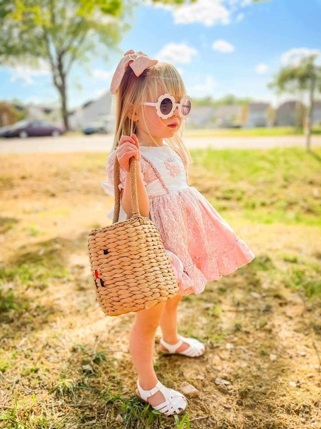 Rattan Bunny Easter Basket