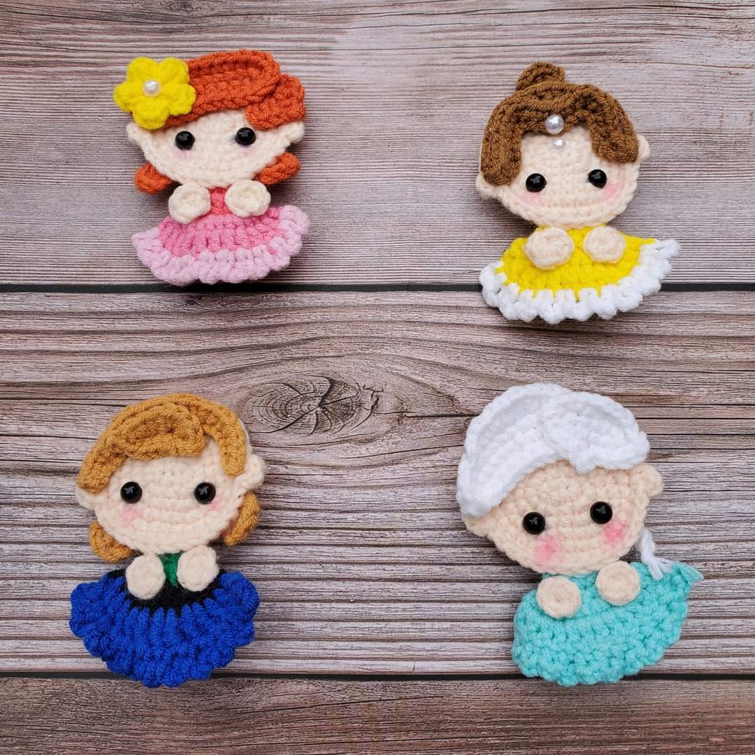 Crochet Princess Hair clips