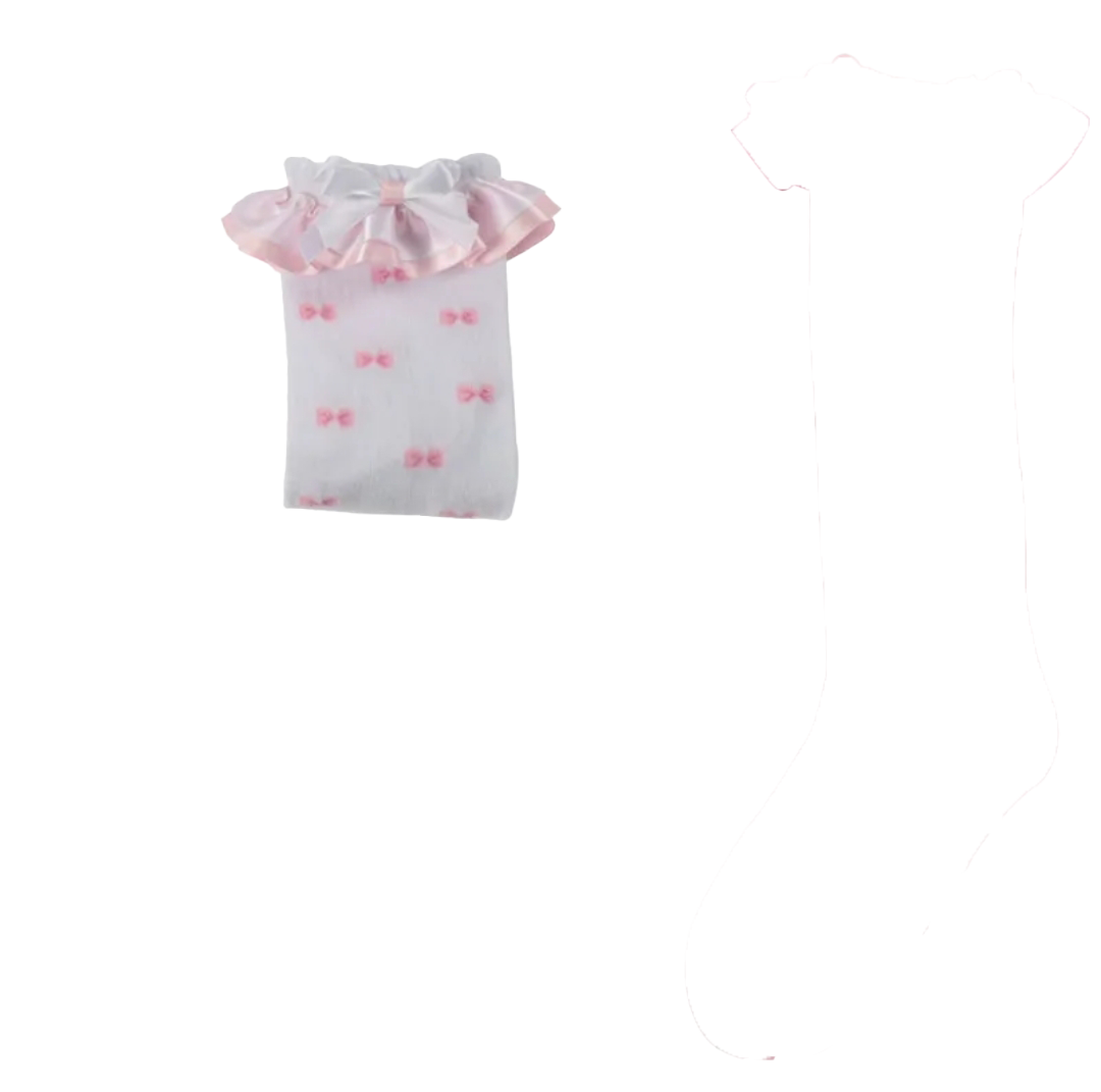 Tiny Bows Ruffle Knee High Socks