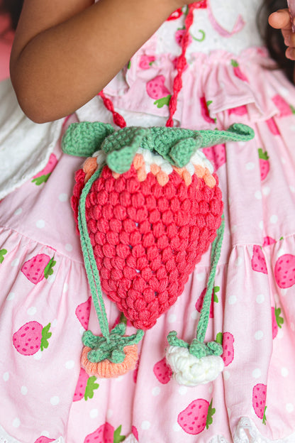 Handmade Strawberry crochet bag