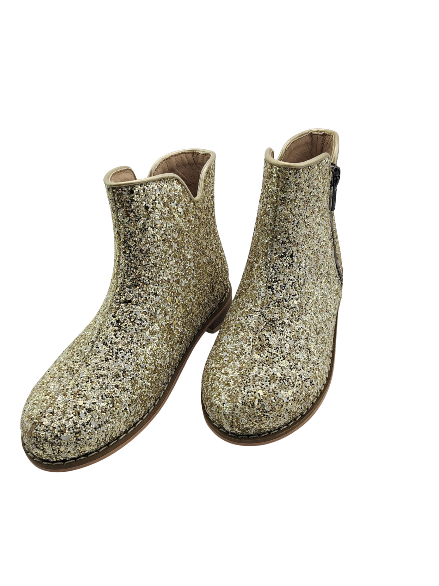 Golden glow glitter boots