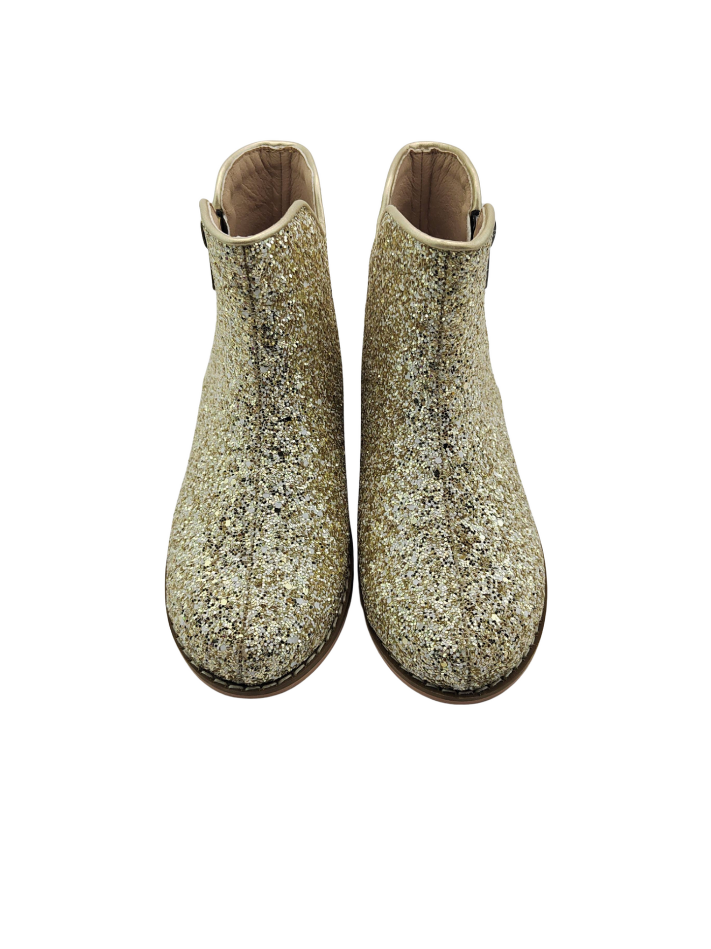 Golden glow glitter boots