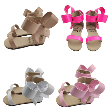 Natalie Patent Leather Bow Sandal - ready to ship