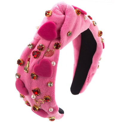 Valentine's heart Bling knot headband