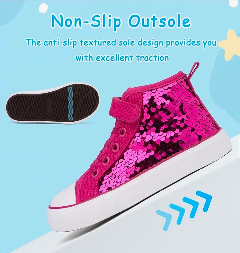 Sequin high top sneakers