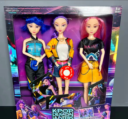 Kpop demon hunter singing dolls 3 piece set