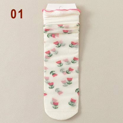 Fruit mesh socks ruffle top
