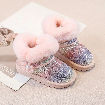Frost Glitter Winter furry boots
