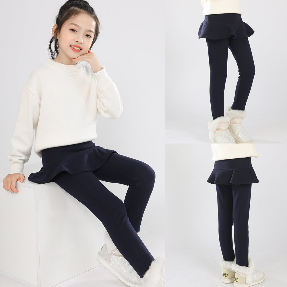 Skirted fleece lined leggings