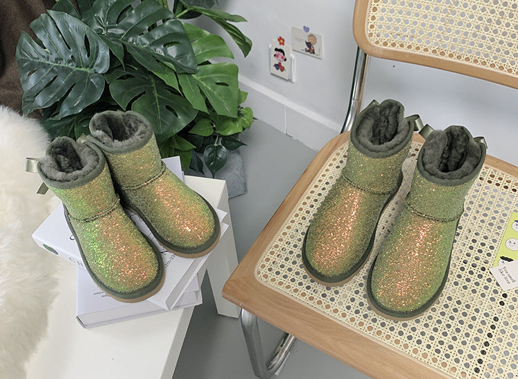 Winter twinkle boots blue & green