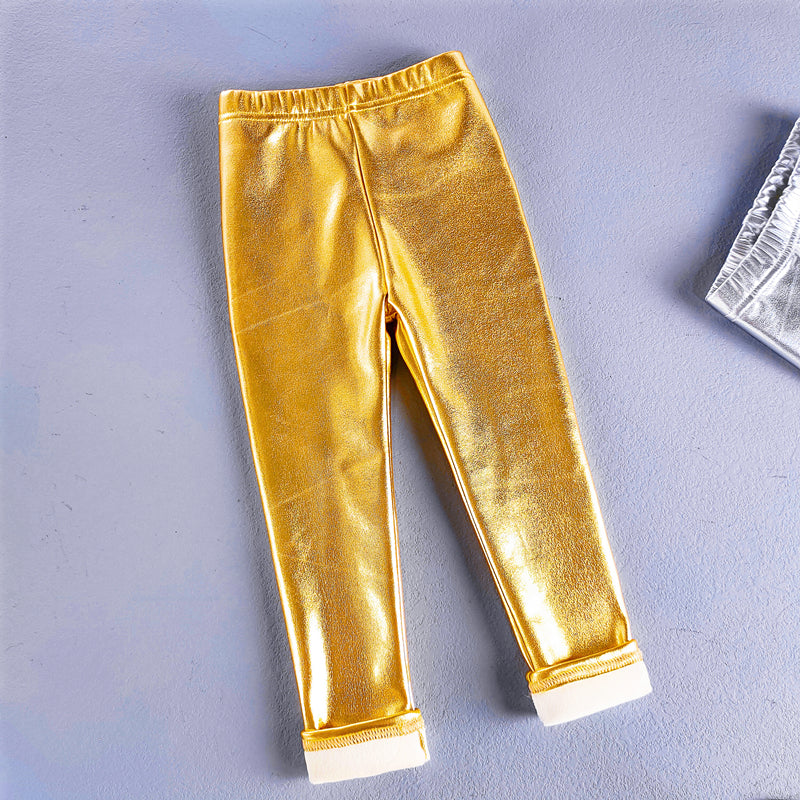 Metallic fleece lined leggings RTS