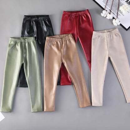 Faux leather fleece lined leggings