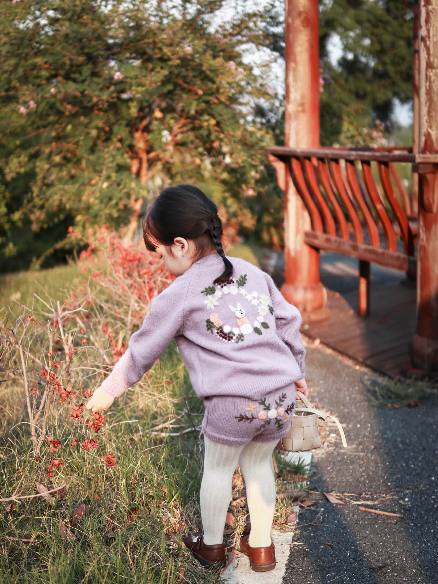 Hand embroidered bunny Cardigan and shorts