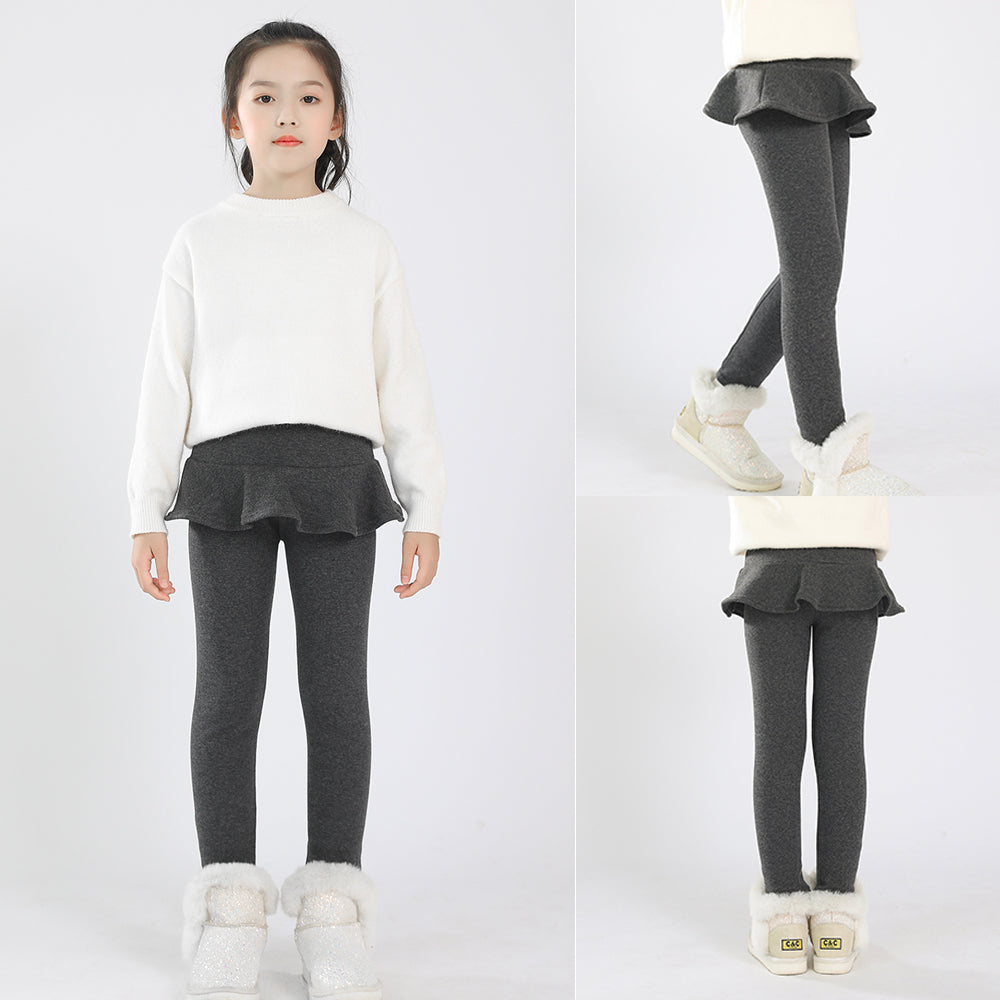 Skirted fleece lined leggings