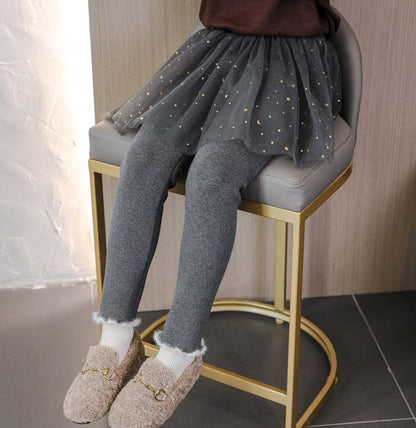 Skirted star tutu fleece lined leggings