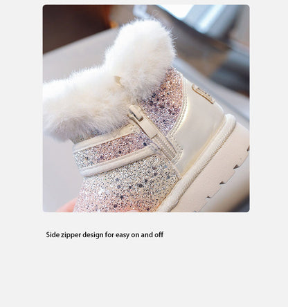 Frost Glitter Winter furry boots