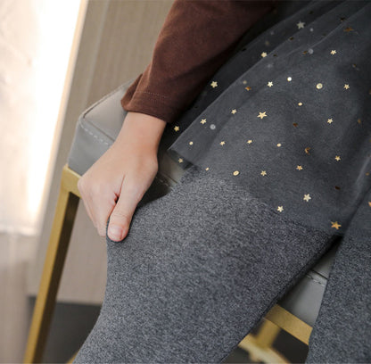 Skirted star tutu fleece lined leggings