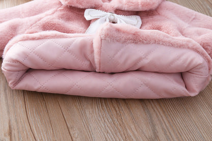 Faux fur bow coat