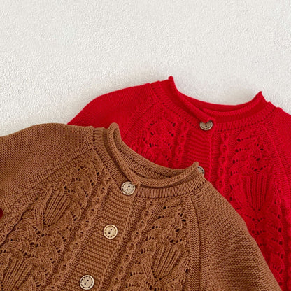 Pointelle cardigan