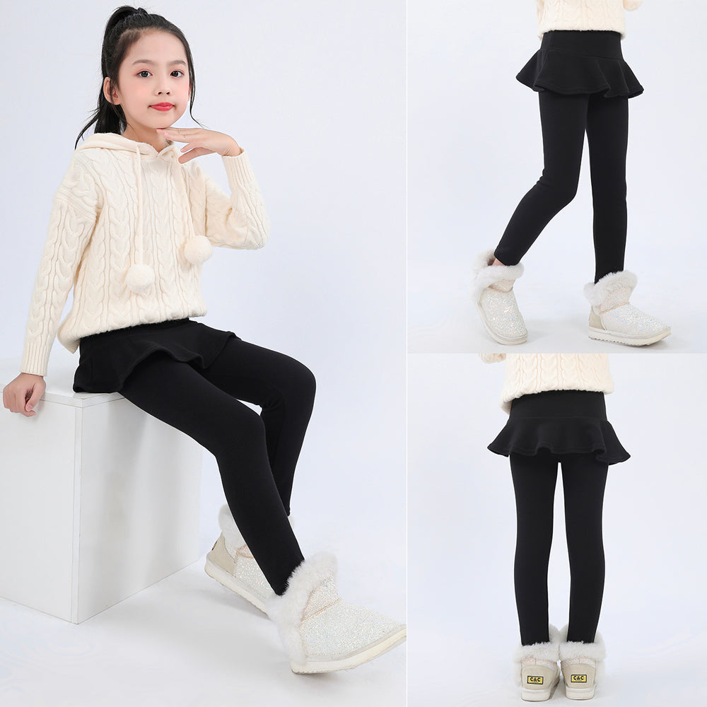 Skirted fleece lined leggings