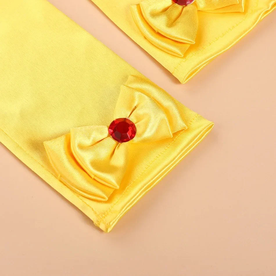 Long princess satin gloves