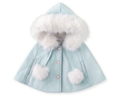 Elegant winter hooded cape