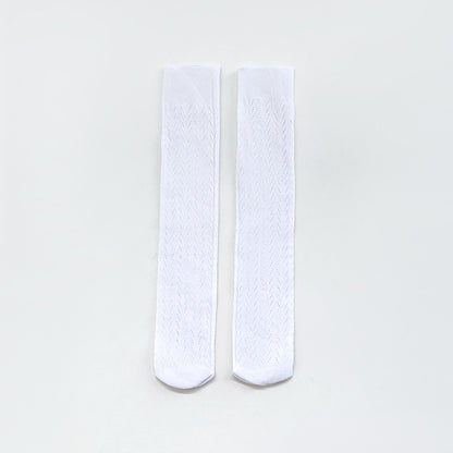 Pointelle bright knee high socks